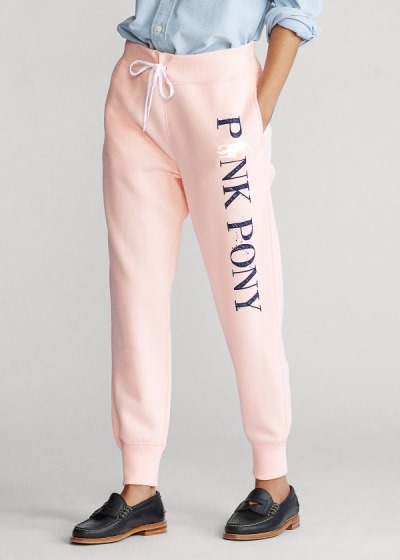 Pantalones Deportivos Ralph Lauren Mujer Rosas - Pink Pony Fleece - ENLHF1083